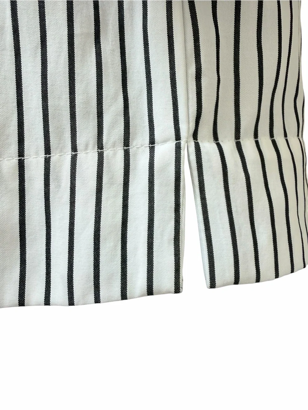 Anthropologie Maeve Black White Striped Puff Sleeve Blouse XXS
